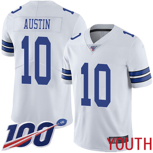 Youth Dallas Cowboys Limited White Tavon Austin Road 10 100th Season Vapor Untouchable NFL Jersey